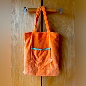 Terry cloth orange tote. Lined. So cute. Great condition